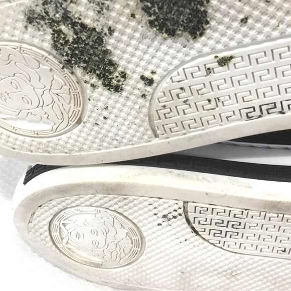 PRE OWNED Versace Leather/Nylon Men’s Hightop Black White Sneaker Sz 43EU / 10US - Picture 16 of 16